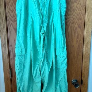Bright Green Daily Practice by Anthropologie Cargo Garage Pants